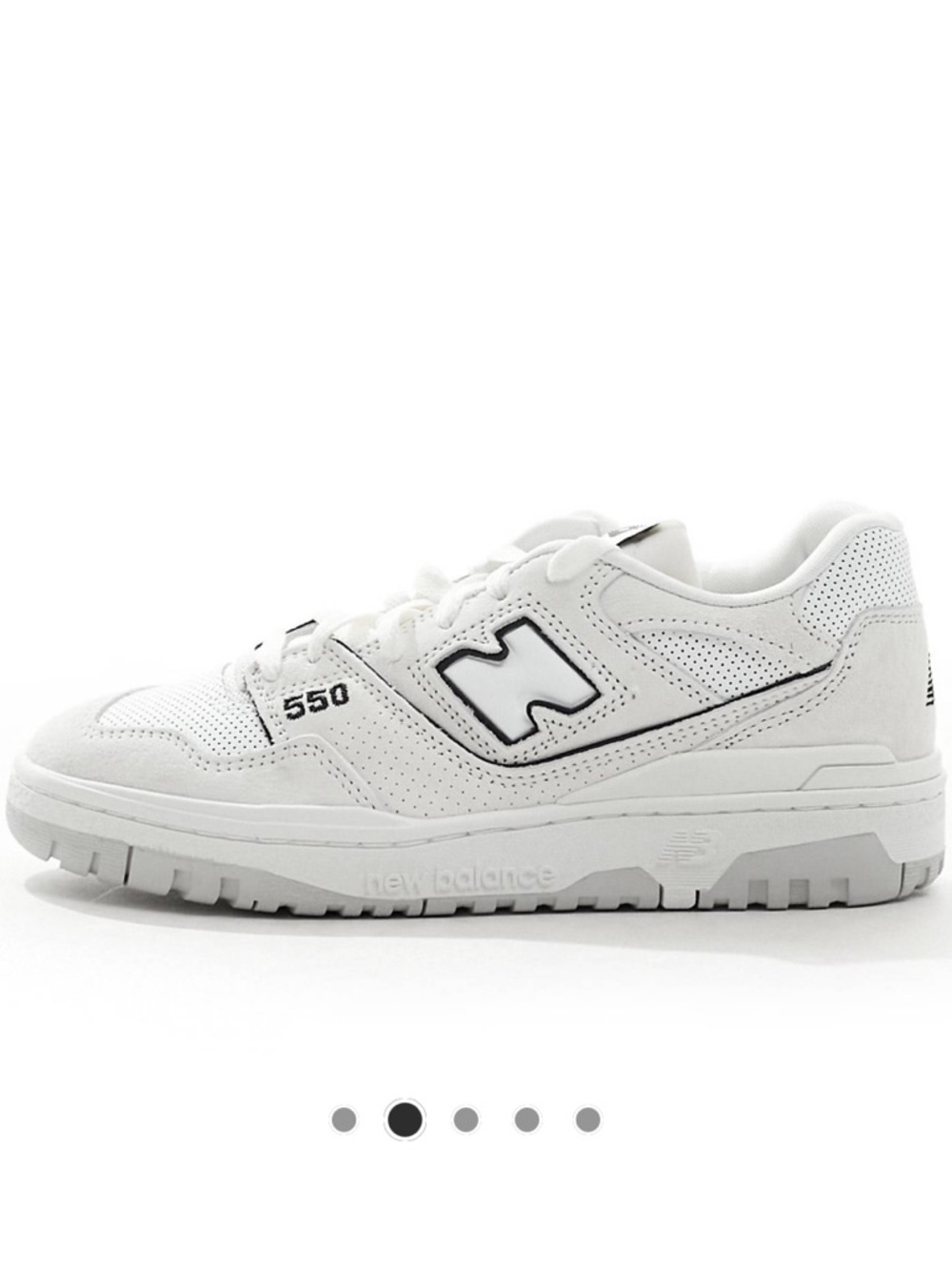 New Balance 550 White Sneakers with Black Accents SZ WMNS 9/ MENS 7.5